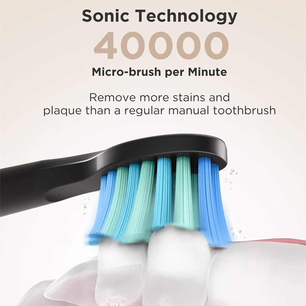 Fairywill FW-508 Sonic Electric Toothbrush Rechargeable Timer Brush 5 Modes Fast Charge Tooth Brush 8 Brush Heads for Adults